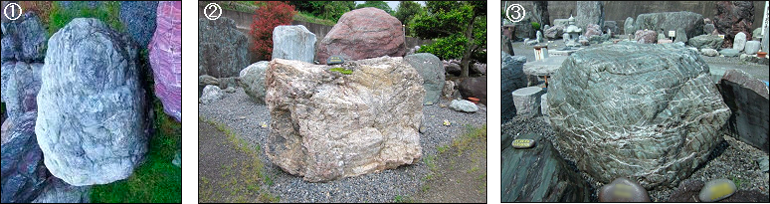 三波石の真石の数々